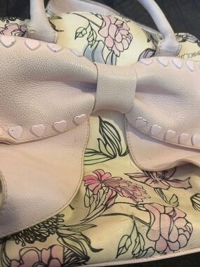 Betsey Johnson Pink Floral Bow Satchel
